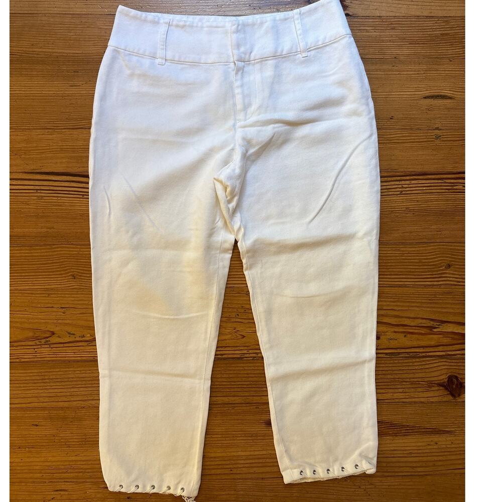 Rag & Bone white cropped threaded hem trouser‎ pants SIZE 8